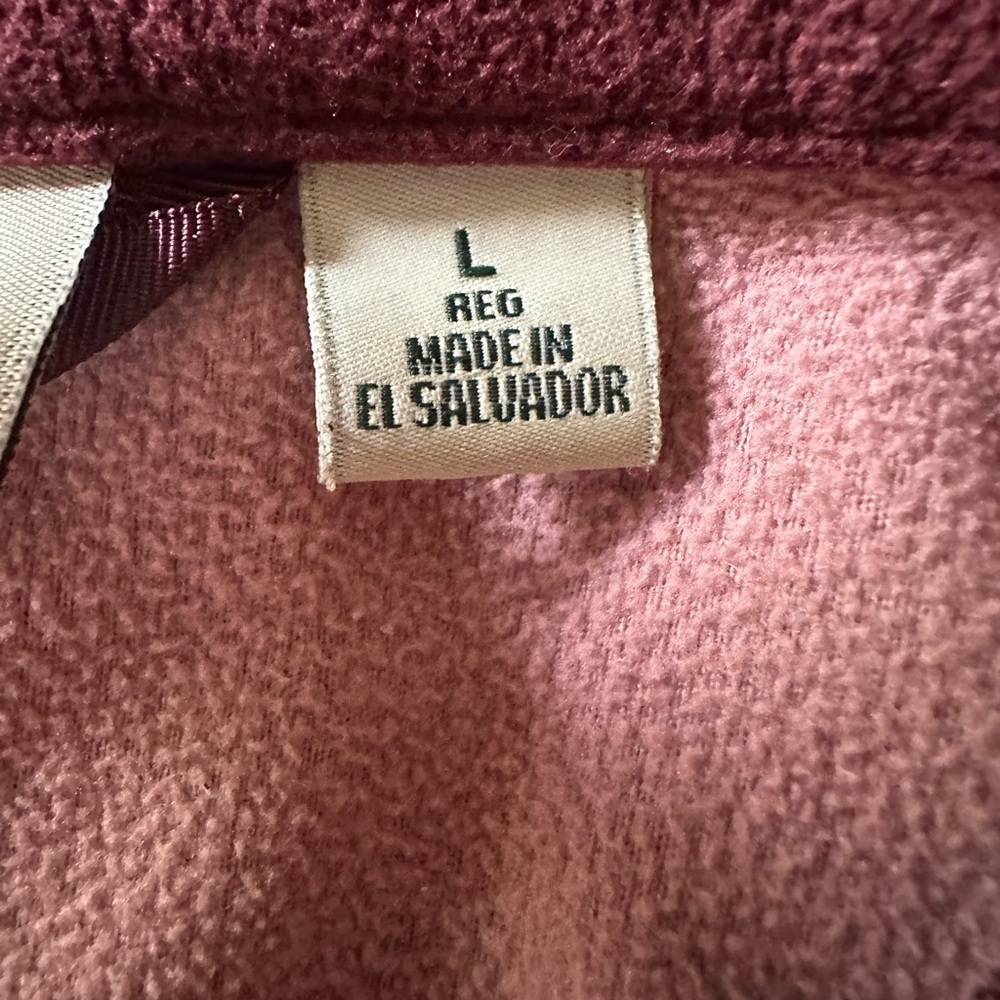 LL Bean Full Zip Lightweight Fleece Jacket Mauve L - Picture 5 of 8